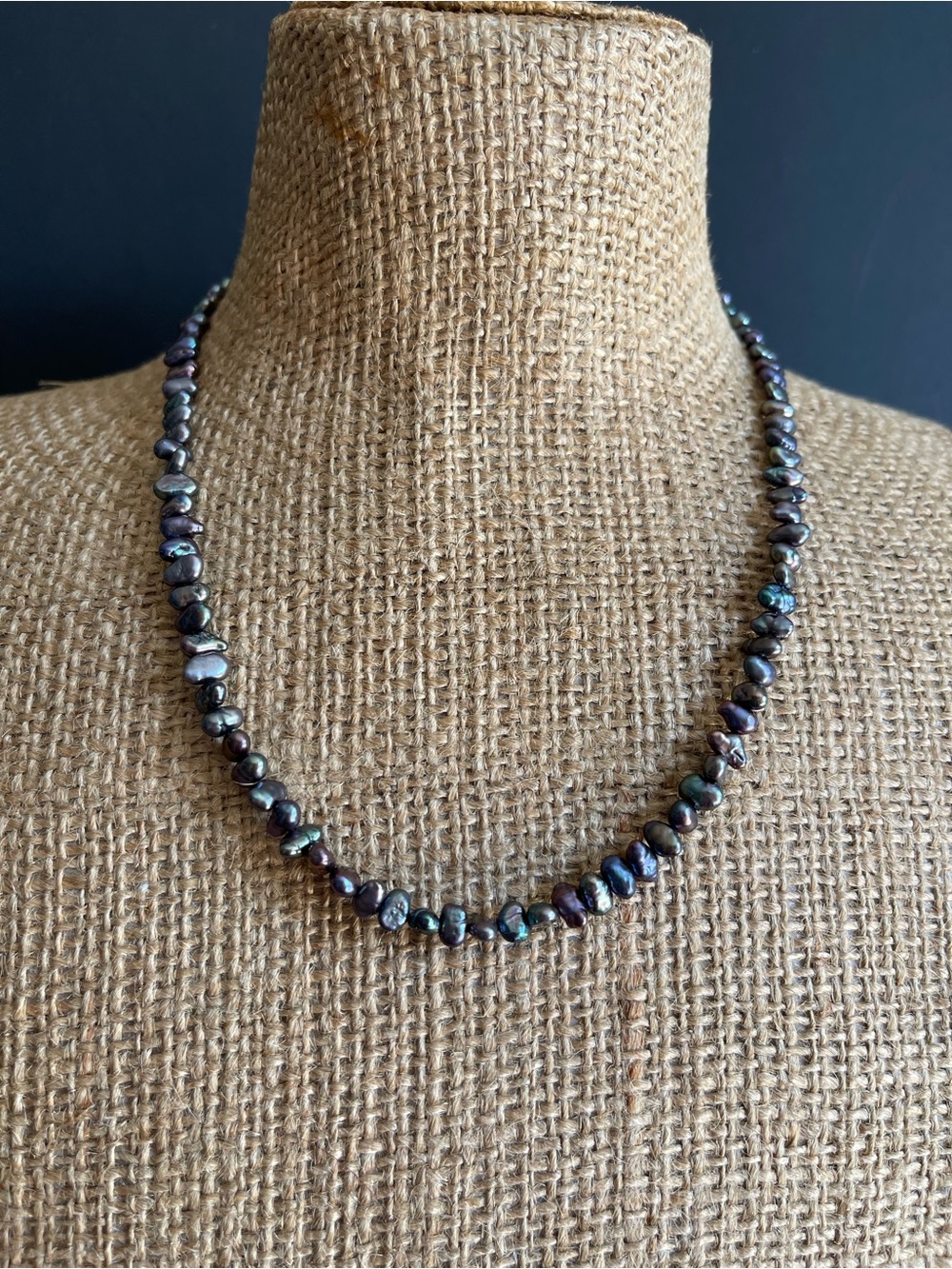 Irregular genuine Black Freshwater Pearl Necklace.